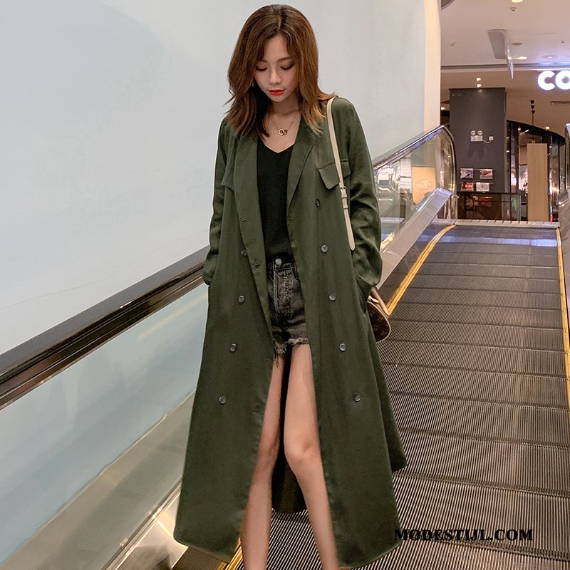 Dames Trenchcoat Sale Elegante 2019 Comfortabele Lange Mouwen Herfst Grijs