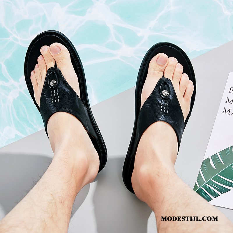 Heren Flip Flops Online Trend Pantoffels Persoonlijk Alle Wedstrijden Mannen Zwart