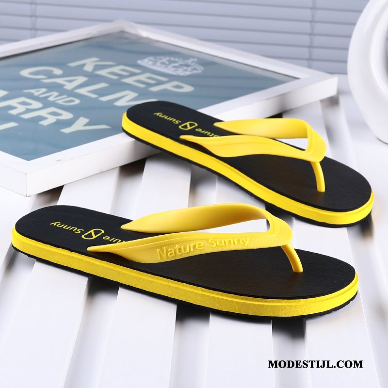 Heren Flip Flops Sale Casual Slipper Super Pantoffels Mannen Zandkleur Groen