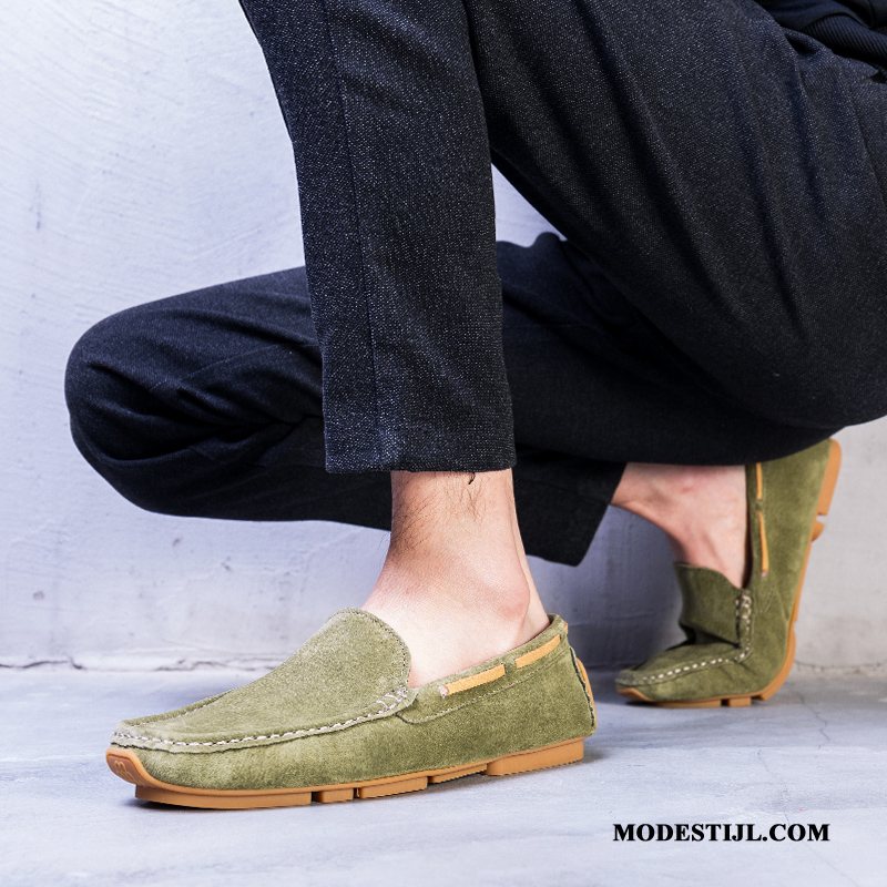 Heren Mocassins Kopen Voorjaar Trend Casual Bootschoenen Echt Leer Zwart